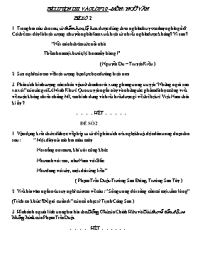 Đề luyện thi vào lớp 10 THPT Ngữ văn lớp 9